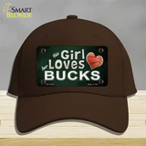 This Girl Loves Her Bucks Novelty License Plate Hat Cotton / Dark Brown