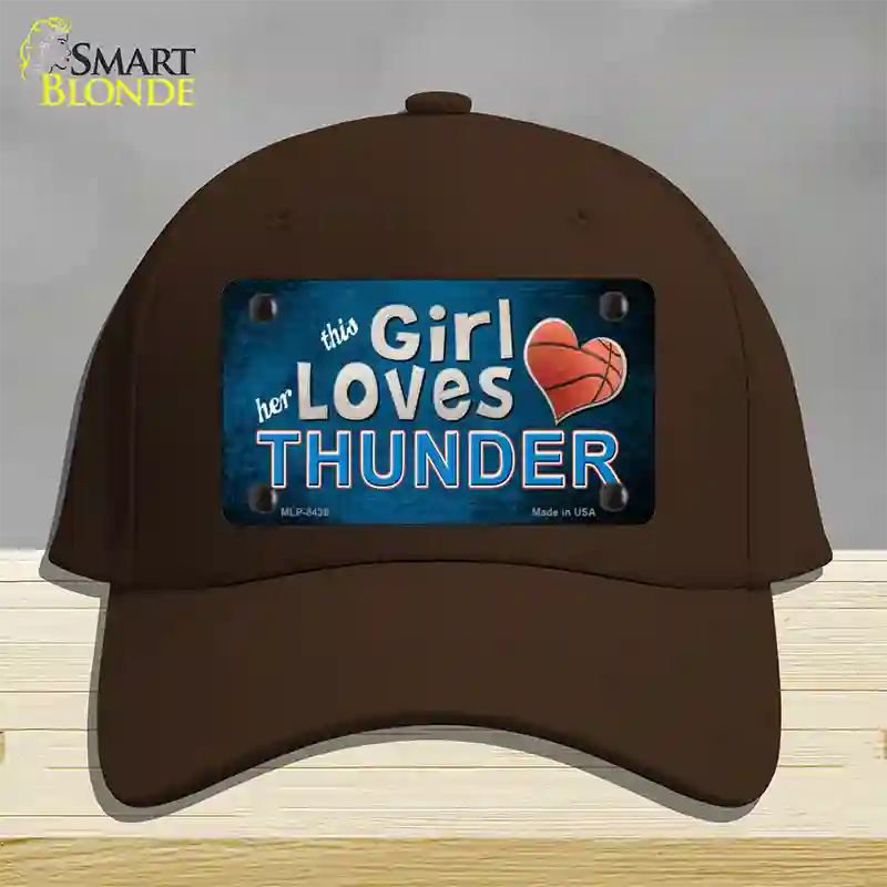 This Girl Loves Her Thunder Novelty License Plate Hat Cotton / Dark Brown