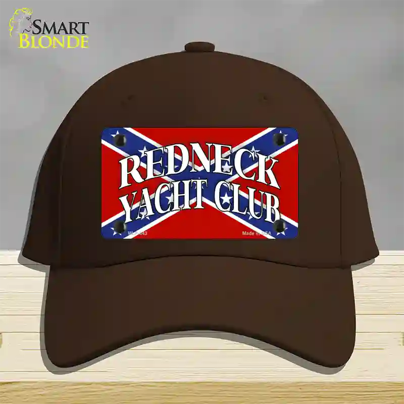 Redneck Yacht Club Novelty License Plate Hat Cotton / Dark Brown