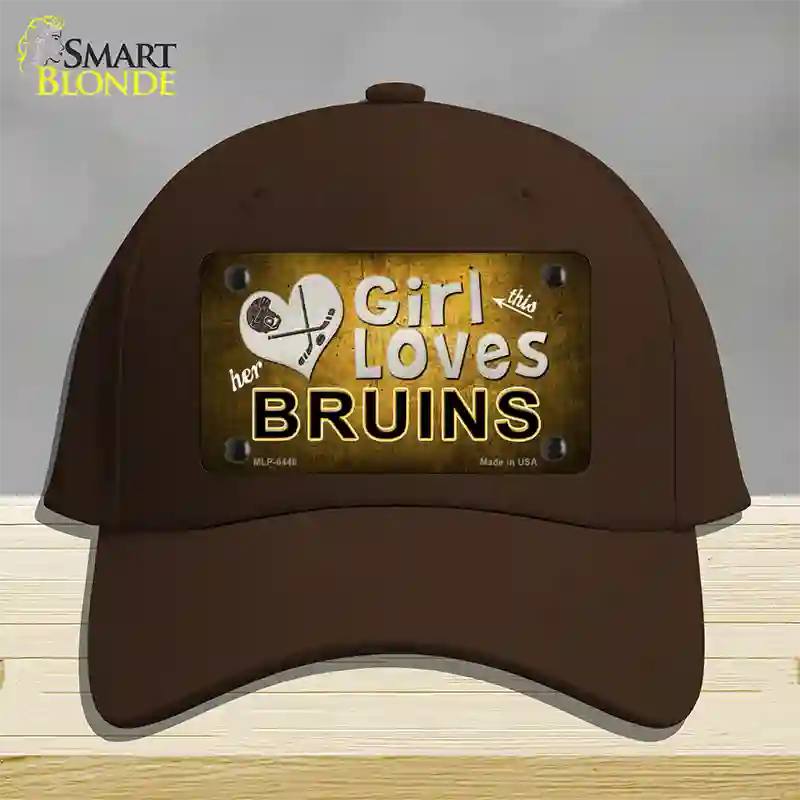 This Girl Loves Her Bruins Novelty License Plate Hat Cotton / Dark Brown