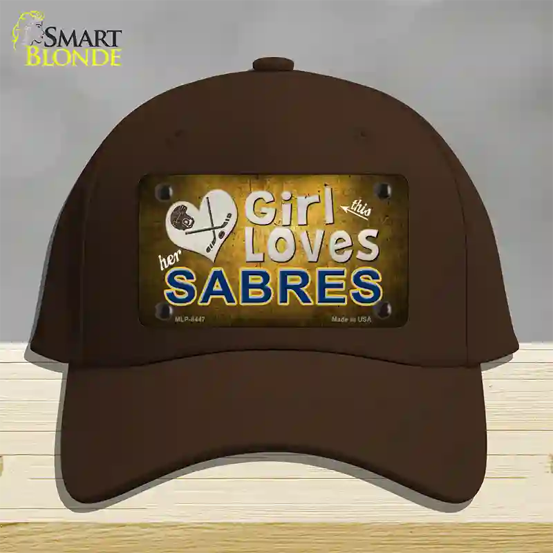 This Girl Loves Her Sabres Novelty License Plate Hat Cotton / Dark Brown