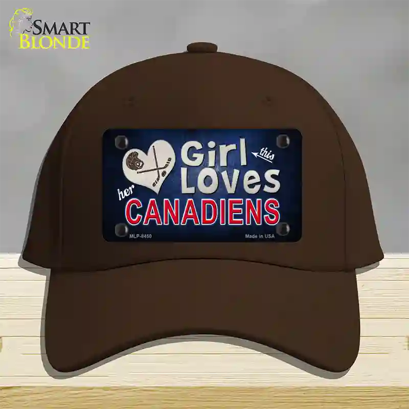 This Girl Loves Her Canadiens Novelty License Plate Hat Cotton / Dark Brown