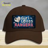 This Girl Loves Her Rangers Blue Novelty License Plate Hat Cotton / Dark Brown