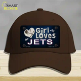 This Girl Loves Her Jets Hockey Novelty License Plate Hat Cotton / Dark Brown