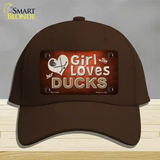 This Girl Loves Her Ducks Novelty License Plate Hat Cotton / Dark Brown