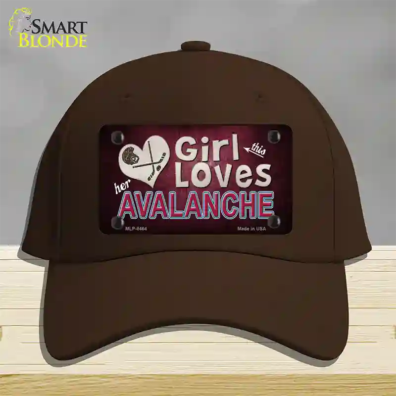 This Girl Loves Her Avalanche Novelty License Plate Hat Cotton / Dark Brown