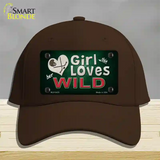 This Girl Loves Her Wild Novelty License Plate Hat Cotton / Dark Brown