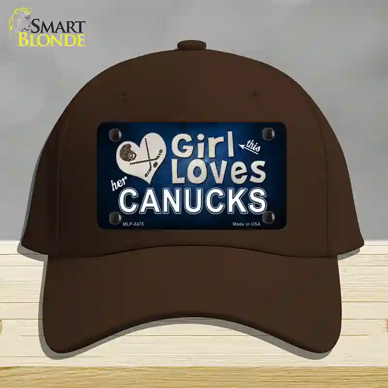 This Girl Loves Her Canucks Novelty License Plate Hat Cotton / Dark Brown