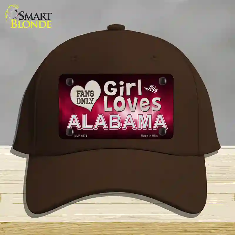 This Girl Loves Alabama Novelty License Plate Hat Cotton / Dark Brown