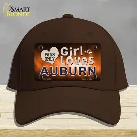 This Girl Loves Auburn Novelty License Plate Hat Cotton / Dark Brown