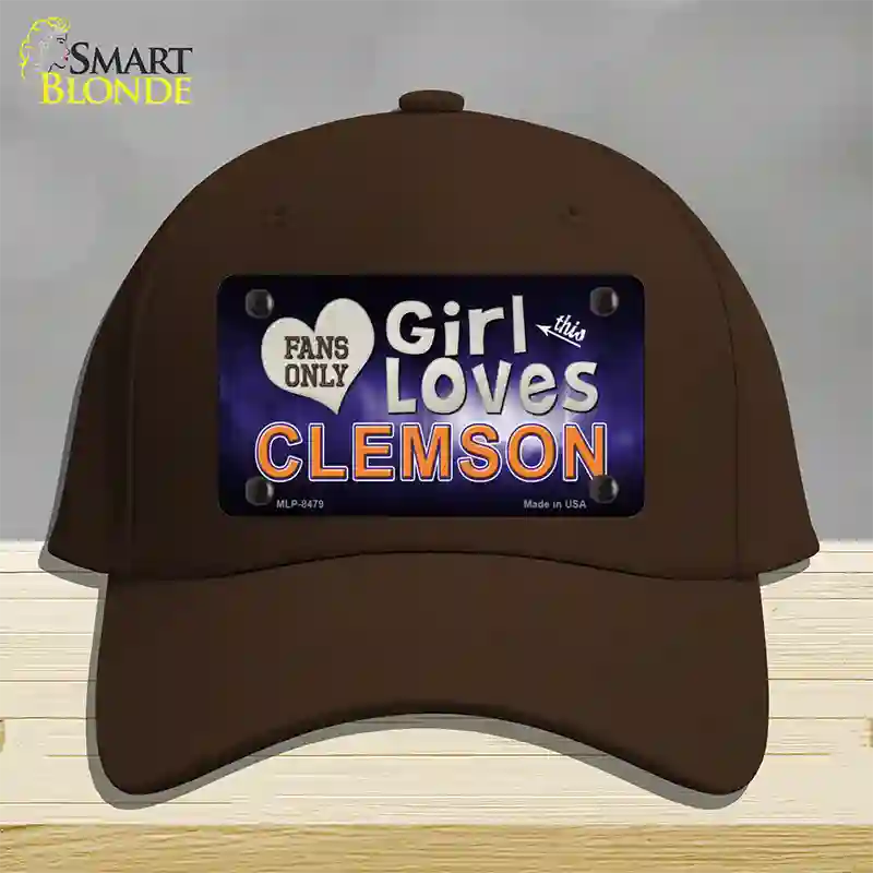 This Girl Loves Clemson Novelty License Plate Hat Cotton / Dark Brown