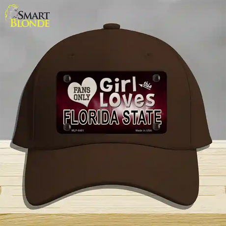 This Girl Loves Florida State Novelty License Plate Hat Cotton / Dark Brown