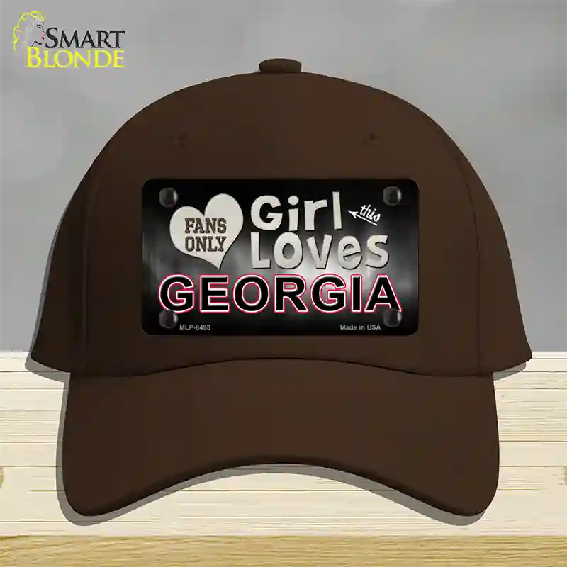 This Girl Loves Georgia Novelty License Plate Hat Cotton / Dark Brown