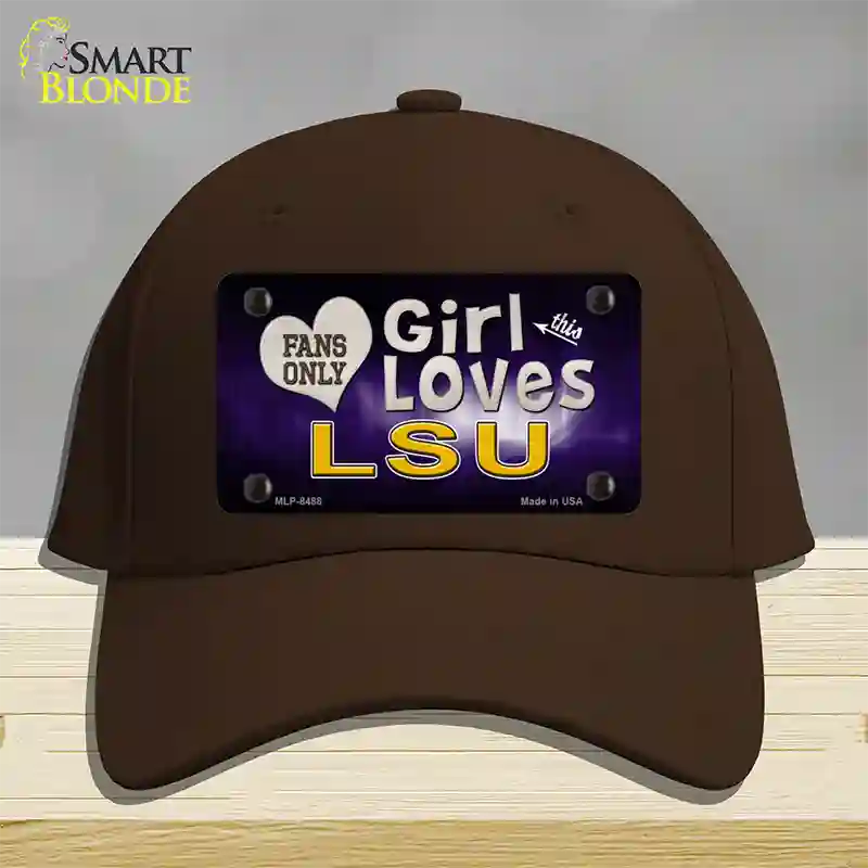 This Girl Loves LSU Novelty License Plate Hat Cotton / Dark Brown