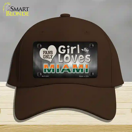 This Girl Loves Miami Novelty License Plate Hat Cotton / Dark Brown