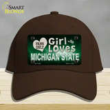 This Girl Loves Michigan State Novelty License Plate Hat Cotton / Dark Brown