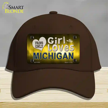 This Girl Loves Michigan Novelty License Plate Hat Cotton / Dark Brown