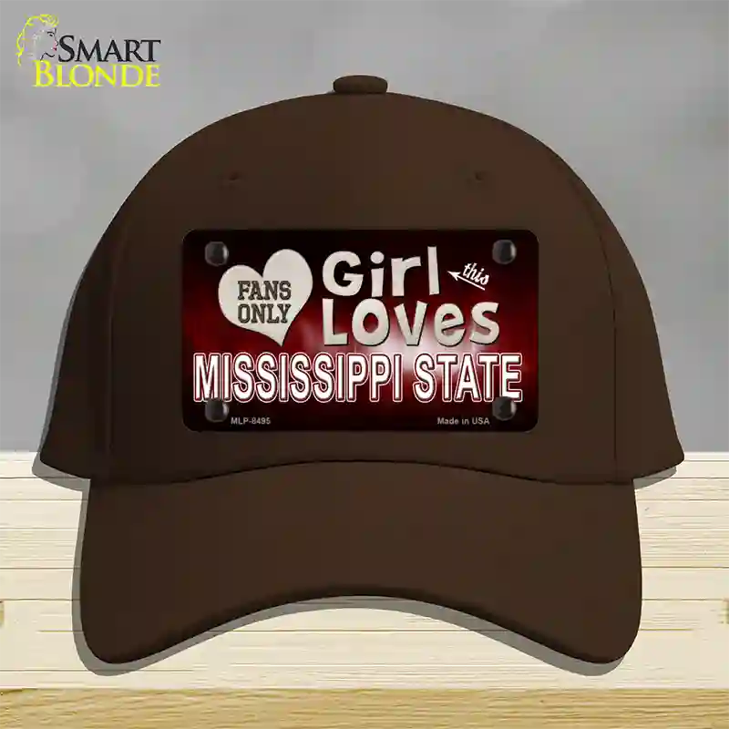 This Girl Loves Mississippi State Novelty License Plate Hat Cotton / Dark Brown