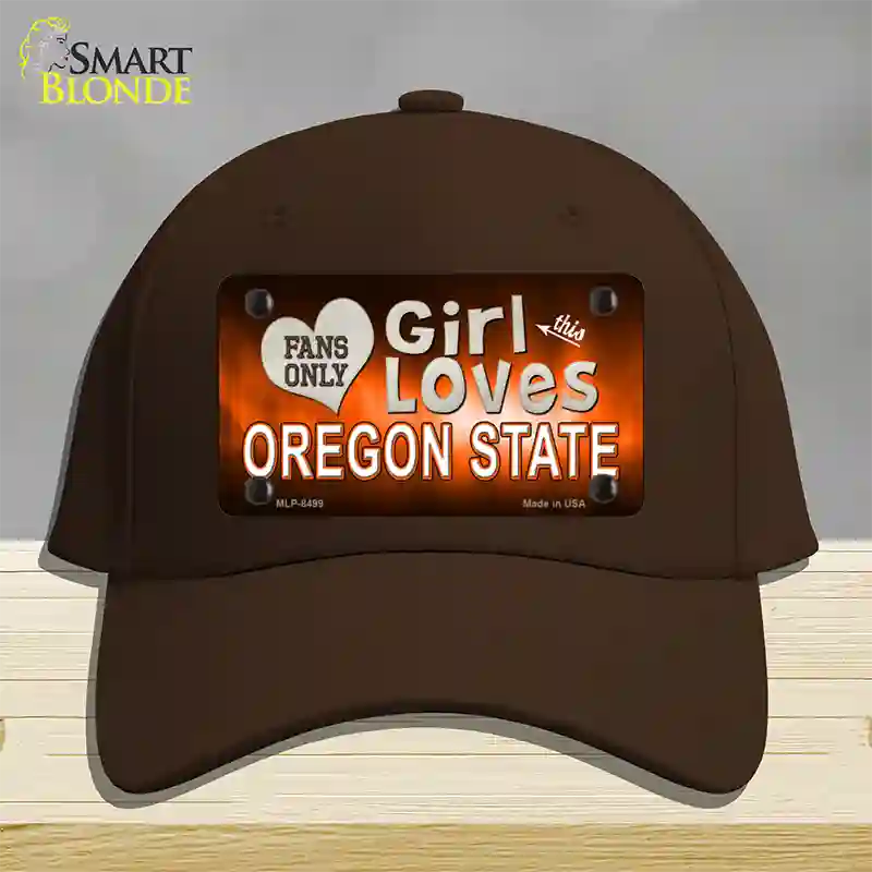 This Girl Loves Oregon State Novelty License Plate Hat Cotton / Dark Brown