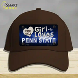 This Girl Loves Penn State Novelty License Plate Hat Cotton / Dark Brown