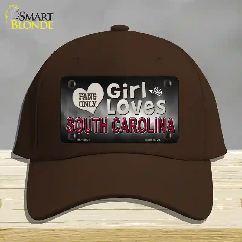 This Girl Loves South Carolina Novelty License Plate Hat Cotton / Dark Brown