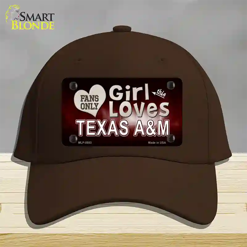 This Girl Loves Texas A&M Novelty License Plate Hat Cotton / Dark Brown