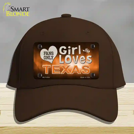 This Girl Loves Texas Novelty License Plate Hat Cotton / Dark Brown