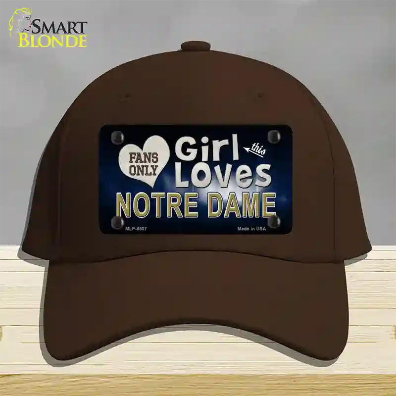 This Girl Loves Notre Dame Novelty License Plate Hat Cotton / Dark Brown