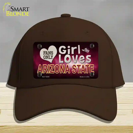 This Girl Loves Arizona State Novelty License Plate Hat Cotton / Dark Brown