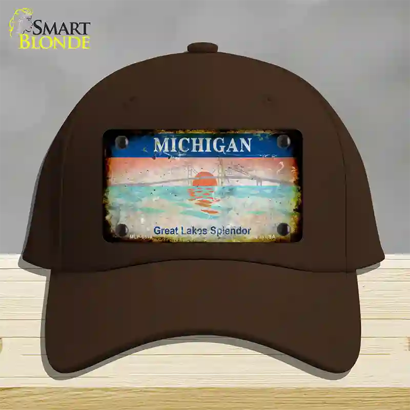 Michigan Rusty State Novelty License Plate Hat Cotton / Dark Brown