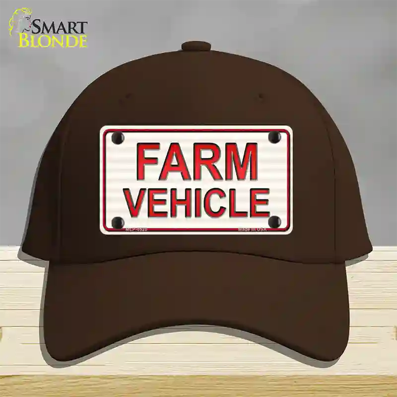 Farm Vehicle Novelty License Plate Hat Cotton / Dark Brown