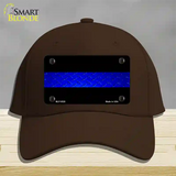 Police Diamond Thin Blue Line Novelty License Plate Hat Cotton / Dark Brown