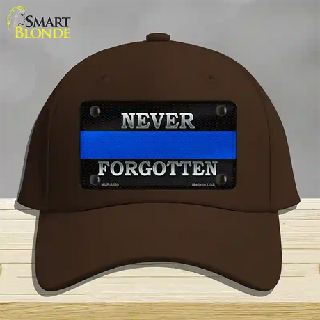 Never Forgotten Thin Blue Line Novelty License Plate Hat Cotton / Dark Brown