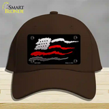 Thin Red Line Flag Novelty License Plate Hat Cotton / Dark Brown