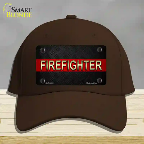 Firefighter Thin Red Line Novelty License Plate Hat Cotton / Dark Brown