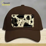 Cowboy Cow Novelty License Plate Hat Cotton / Dark Brown