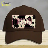 Cowgirl Cow Novelty License Plate Hat Cotton / Dark Brown