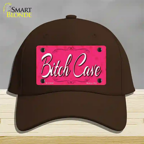 Bitch Cave Novelty License Plate Hat Cotton / Dark Brown