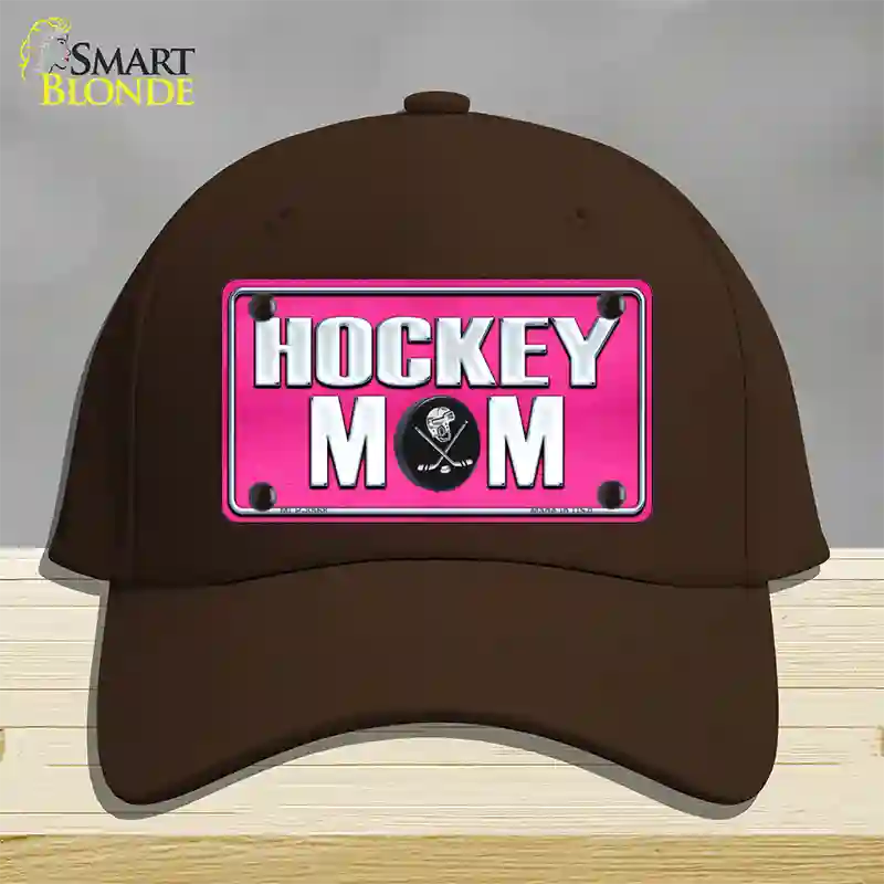 Hockey Mom Novelty License Plate Hat Cotton / Dark Brown