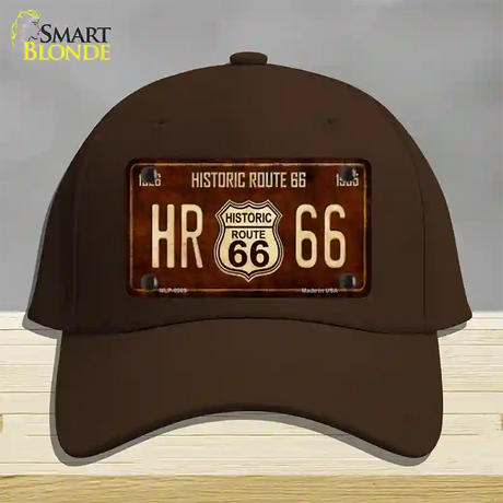 Historic Route 66 Vintage Novelty License Plate Hat Cotton / Dark Brown