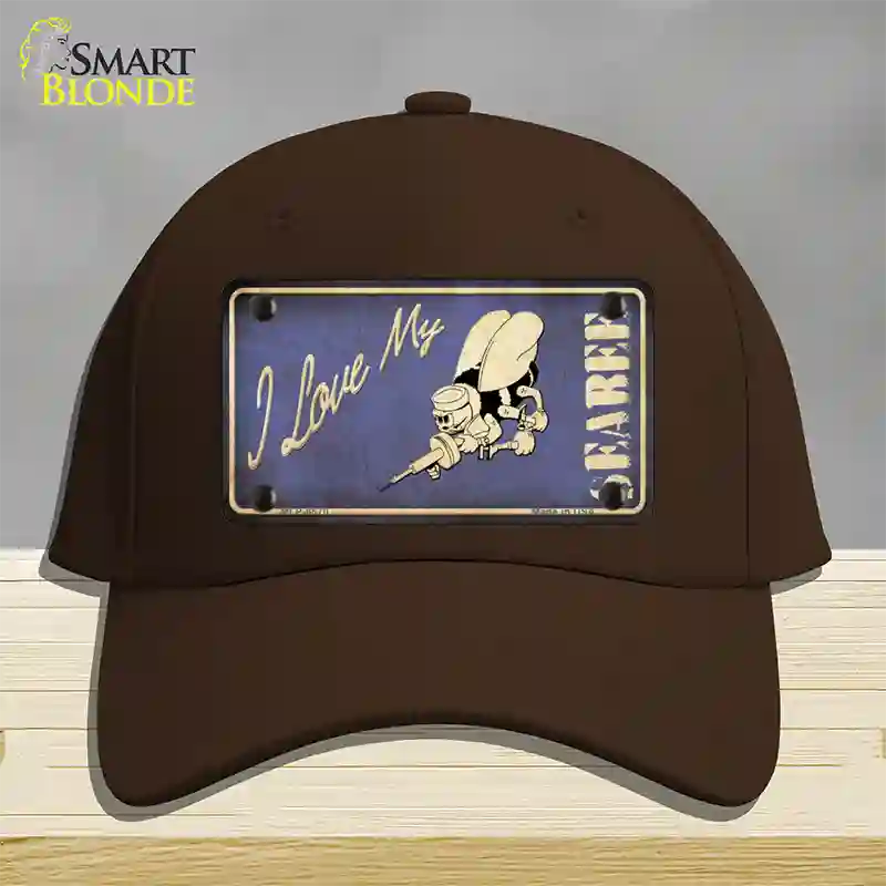 I Love My Seabee Novelty License Plate Hat Cotton / Dark Brown