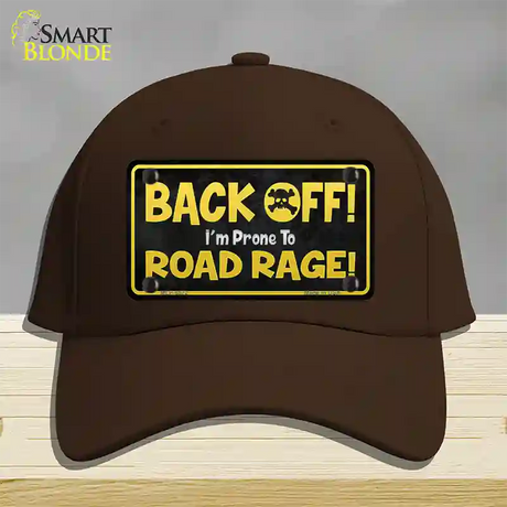 Back Off Road Rage Novelty License Plate Hat Cotton / Dark Brown