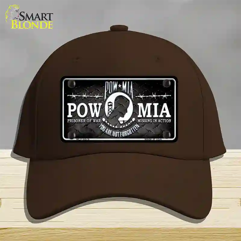 POW MIA Novelty License Plate Hat Cotton / Dark Brown