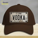 I Love Vodka Novelty License Plate Hat Cotton / Dark Brown