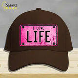 I Love Life Novelty License Plate Hat Cotton / Dark Brown