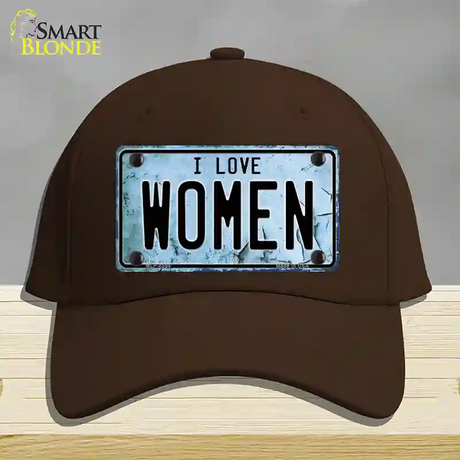 I Love Women Novelty License Plate Hat Cotton / Dark Brown