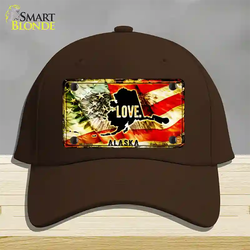 Alaska Love Novelty License Plate Hat Cotton / Dark Brown