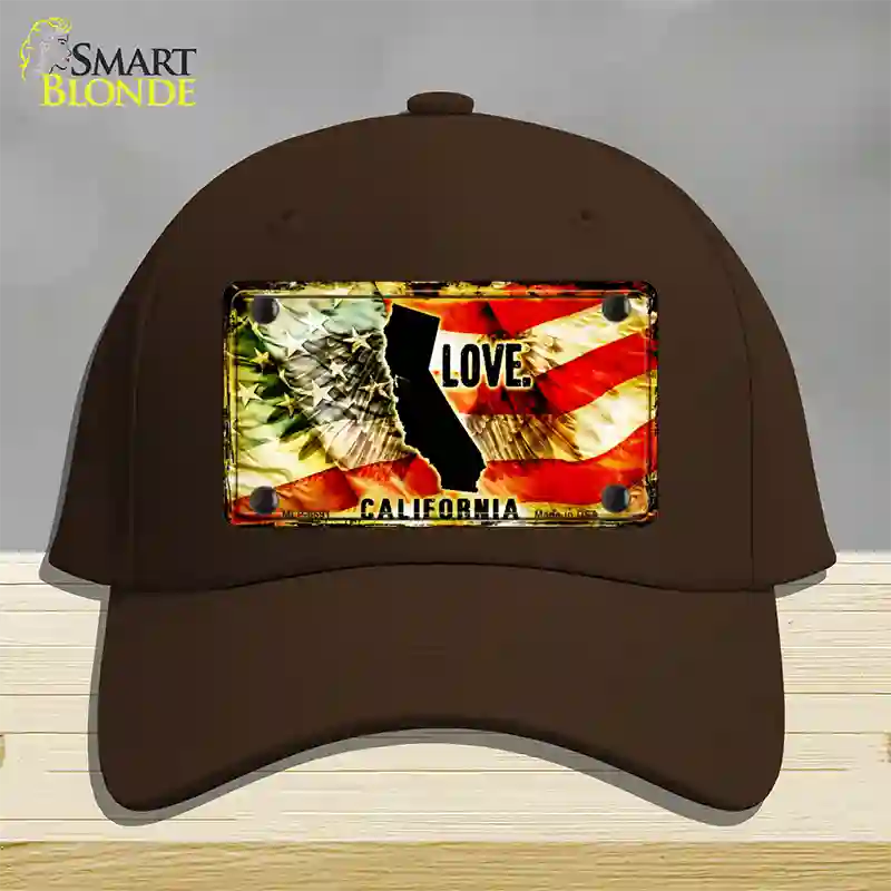 California Love Novelty License Plate Hat Cotton / Dark Brown