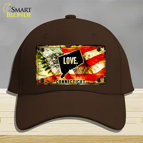 Connecticut Love Novelty License Plate Hat Cotton / Dark Brown