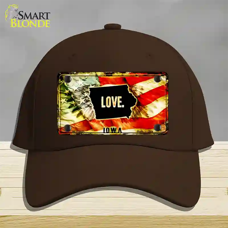 Iowa Love Novelty License Plate Hat Cotton / Dark Brown